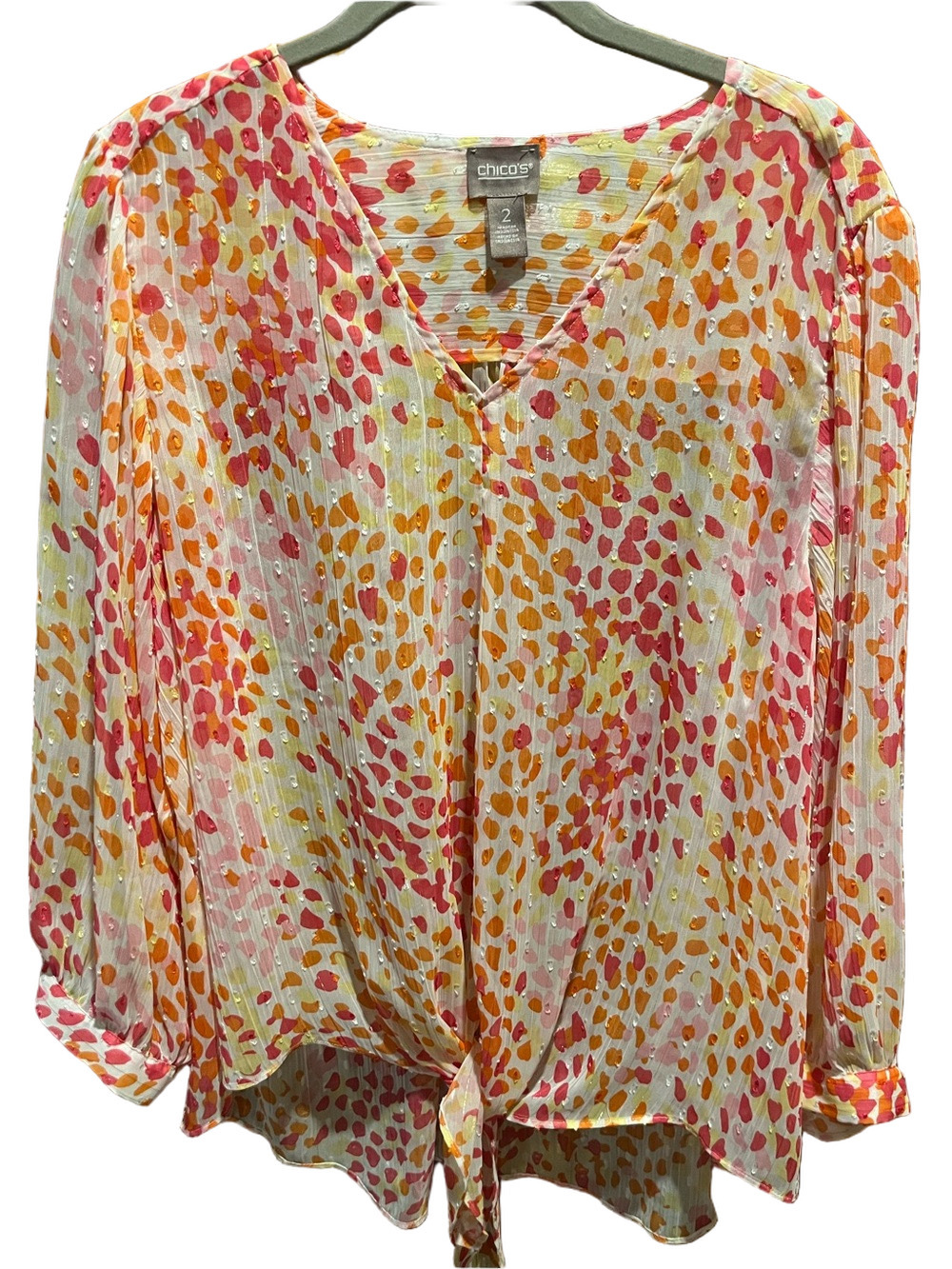 34. WOMENS CHICO’S 2/L DETAIL TOP